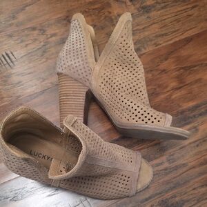 Lucky Brand Leather Bootie Sandals - 7.5